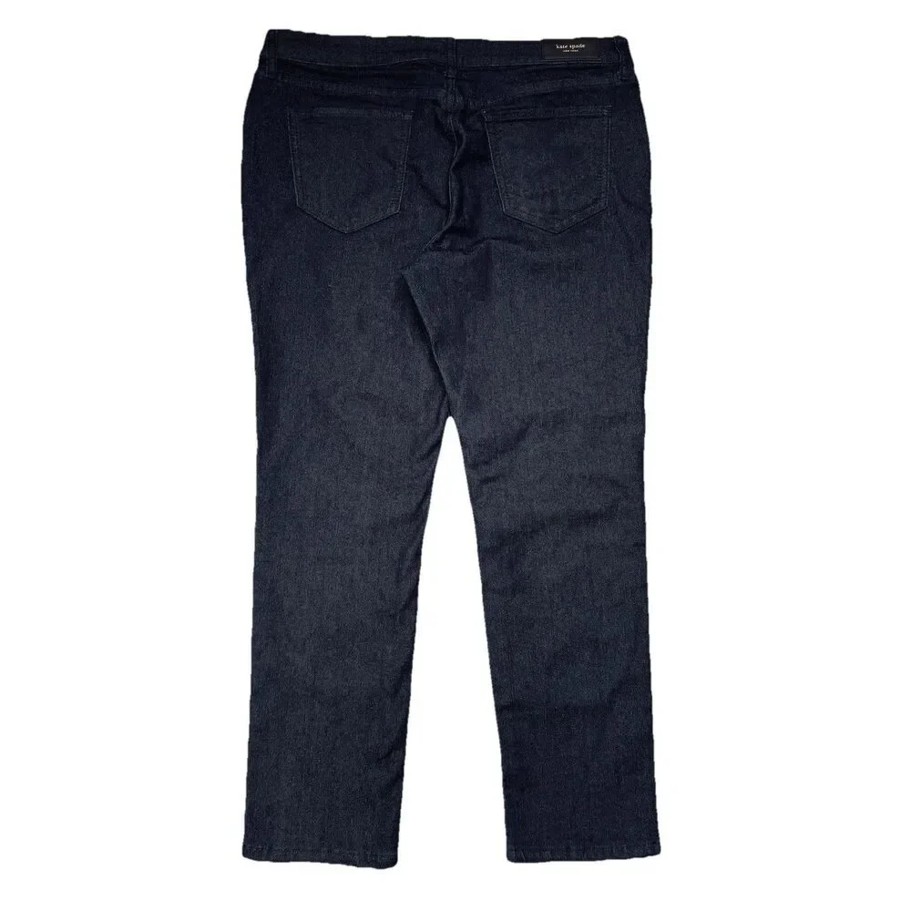 Kate Spade Broome Street Cropped Capri Jeans 31 (32x24.5) Dark Blue Denim Womens